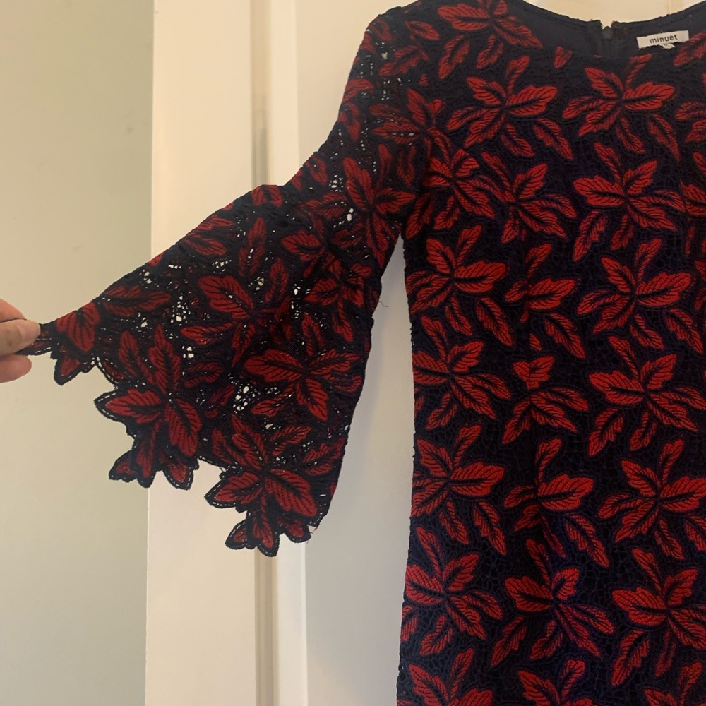 Navy and crimson dress